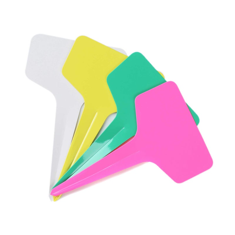 Mihey 100 Pcs Plant Labels with a Gel Pen, T-Type Waterproof Nursery Garden Markers Plastic Plant Tags, Multicolor, 6 x 10cm - Image 5